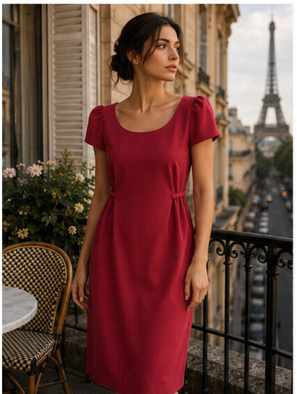 Moschino Empire Waist Red Baby Doll Dress Size M